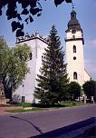 The catolic St. Antony's church with the belfry